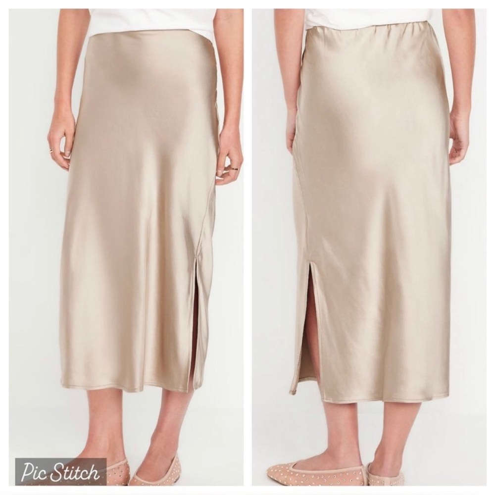 Old Navy Satin Midi Skirt
